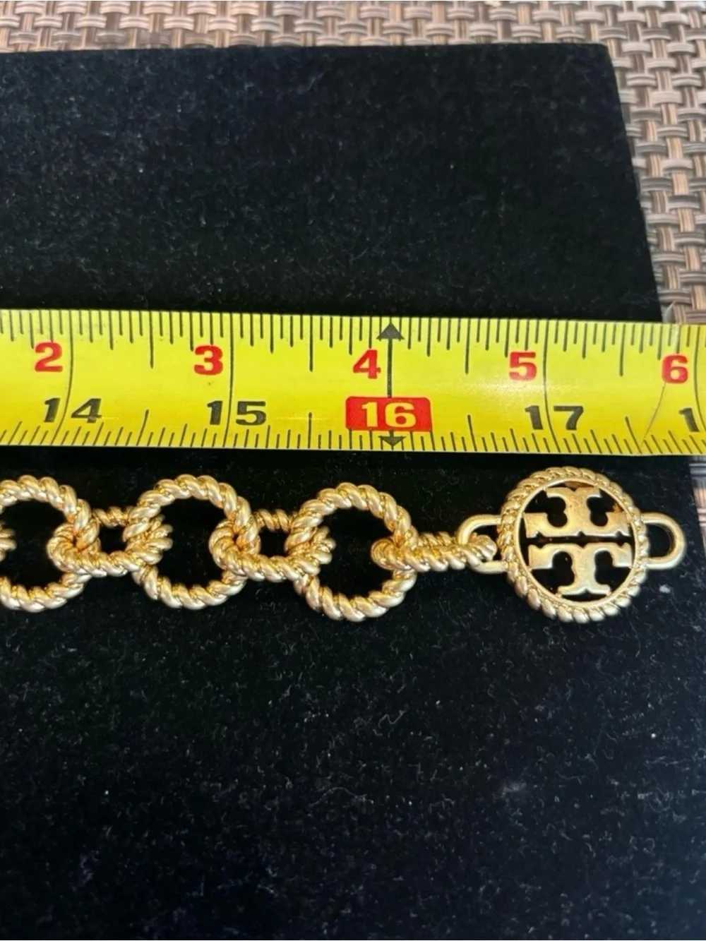 Tory Burch Twisted Rope Link Necklace in Gold Tone